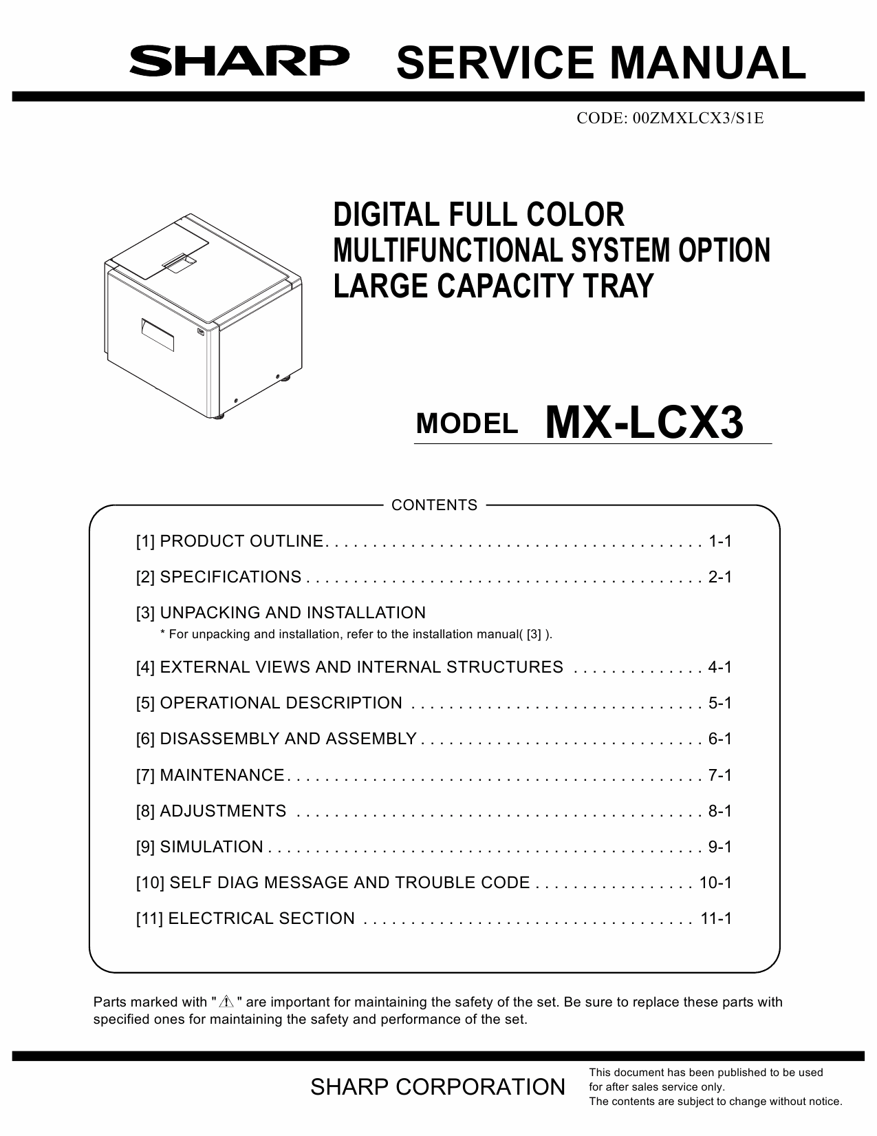 SHARP MX LCX3 Service Manual-1